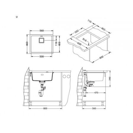 Мойка кварцевая Alveus Quadrix Granital+ Quadrix 50 Twilight-G05M (560 х 460) Чёрная Мойка кварцевая Alveus Quadrix Granital+ Quadrix 50 Twilight-G05M (560 х 460) Чёрная