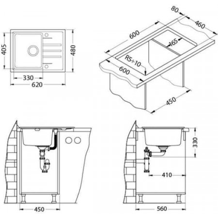 Мойка кварцевая Alveus Granital Intermezzo 30 Concrete-G81 (620 х 480) Серая Мойка кварцевая Alveus Granital Intermezzo 30 Concrete-G81 (620 х 480) Серая
