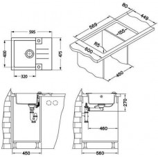Мойка кварцевая Alveus Granital Rock 30 Concrete-G81 (595 х 475) Серая