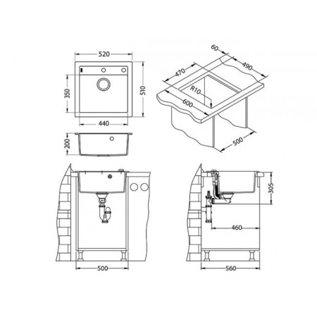 Мойка кварцевая Alveus Formic 20 Granital+ Arctic-G11M (520 х 510) Арктик Мойка кварцевая Alveus Formic 20 Granital+ Arctic-G11M (520 х 510) Арктик