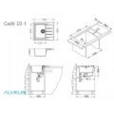 Мойка кварцевая Alveus Granital Cadit 10 Carbon-G91 (590 х 500) Карбон