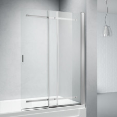 Шторка на ванну Veconi Palau PL-88CH 1000x1400 хром стекло прозрачное PL88CH-100-01-C9