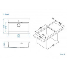 Мойка кварцевая Alveus Granital Atrox 40 Arctic-G11 (790 х 500) Арктик