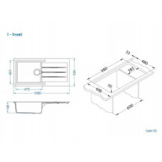 Мойка кварцевая Alveus Granital Cadit 50 Terra-G22 (1000 х 500) Терра