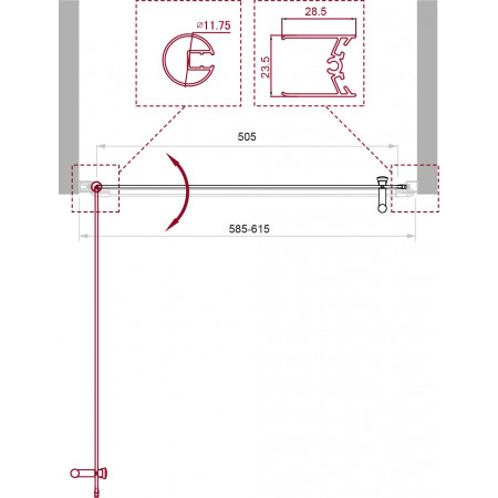 Дверь в проём BelBagno UNO-B-1-60-C-Cr