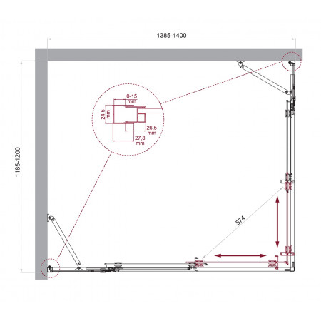 Душевой уголок LUCE-AH-22-140/120-C-Cr Душевой уголок LUCE-AH-22-140/120-C-Cr