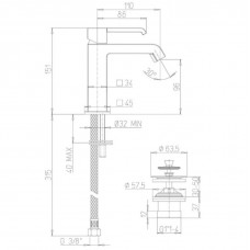 Смеситель для раковины низкий хром 19CR211ESR Q с д/к Paini
