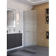 Душевая перегородка BelBagno UNO-L-1-TB-90-FL-Cr профиль хром, стекло  рифленое FLUTTO