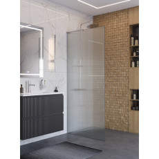 Душевая перегородка BelBagno UNO-L-1-TB-90-FL-Cr профиль хром, стекло  рифленое FLUTTO