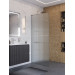 Душевая перегородка BelBagno UNO-L-1-TB-90-FL-Cr профиль хром, стекло  рифленое FLUTTO
