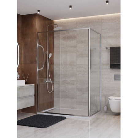 Душевой уголок Cezares LUX-AH-FS-11-140/80-C-CR, 140х80х195, профиль хром, стекло прозрачное Душевой уголок Cezares LUX-AH-FS-11-140/80-C-CR, 140х80х195, профиль хром, стекло прозрачное