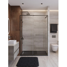 Душевая дверь Cezares LUX-B-FS-11-140-C-GM, 140х195, профиль оружейная сталь, стекло прозрачное