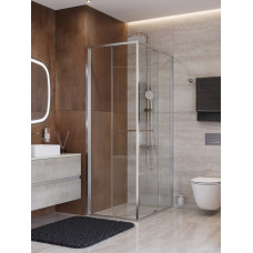 Душевой уголок Cezares LUX-AH-FS-1-80/100-C-CR, 80х100х195, профиль хром, стекло прозрачное