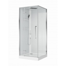 Душевая кабина BelBagno UNO-CAB-A-1-90-C-Cr-Bi-TOP-L, левосторонняя