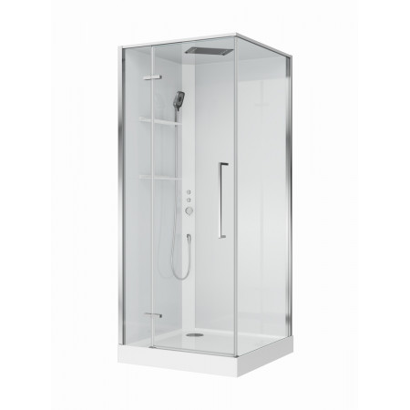 Душевая кабина BelBagno UNO-CAB-A-1-90-C-Cr-Bi-TOP-L, левосторонняя