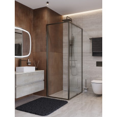 Душевой уголок Cezares LUX-AH-FS-1-70/100-C-GM, 70х100х195, профиль оружейная сталь, стекло прозрачное