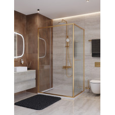 Душевой уголок Cezares LUX-AH-FS-11-120/90-C-BORO, 120х90х195, профиль брашированное золото, прозрачное стекло