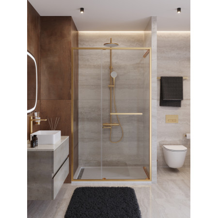 Душевая дверь Cezares LUX-B-FS-11-120-C-BORO, 120х195, профиль брашированное золото, стекло прозрачное Душевая дверь Cezares LUX-B-FS-11-120-C-BORO, 120х195, профиль брашированное золото, стекло прозрачное