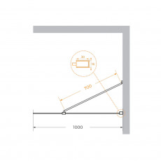 Душевая перегородка Cezares LIBERTA-L-1-TB-100-C-NERO