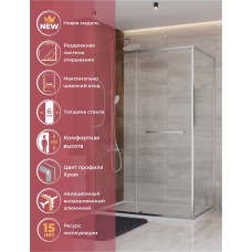Душевой уголок Cezares LUX-AH-FS-11-140/100-C-CR, 140х100х195, профиль хром, стекло прозрачное