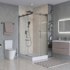 Душевой уголок 120х90см BelBagno MARINO-2-AH-2-120/90-C-GM профиль оружейная сталь, стекло прозрачное