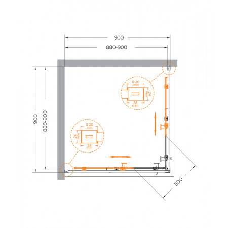 Душевой уголок Cezares RELAX-304-A-2-90-C-BORO, 90х90х200, профиль брашированное золото, прозрачное стекло Душевой уголок Cezares RELAX-304-A-2-90-C-BORO, 90х90х200, профиль брашированное золото, прозрачное стекло