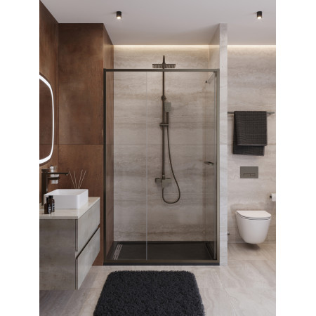Душевая дверь Cezares LUX-B-FS-11-130-C-GM, 130х195, профиль оружейная сталь, стекло прозрачное Душевая дверь Cezares LUX-B-FS-11-130-C-GM, 130х195, профиль оружейная сталь, стекло прозрачное
