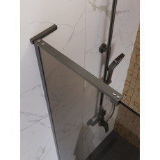 Душевая перегородка BelBagno UNO-L-1-TB-100-BR-GM профиль оружейная сталь, стекло бронза