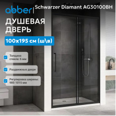 Душевая дверь ABBER Schwarzer Diamant AG30100BH
