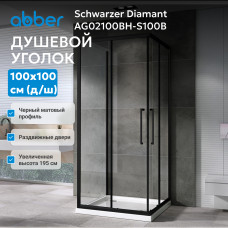 Душевой уголок ABBER Schwarzer Diamant AG02100BH-S100B