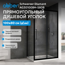 Душевой уголок ABBER Schwarzer Diamant AG30100BH-S80B