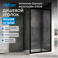 Душевой уголок ABBER Schwarzer Diamant AG30100BH-S100B