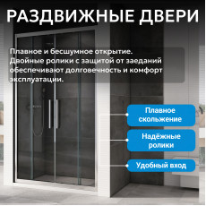Душевая дверь ABBER Schwarzer Diamant AG33160H