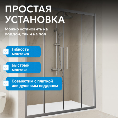 Душевая дверь ABBER Schwarzer Diamant AG33170H