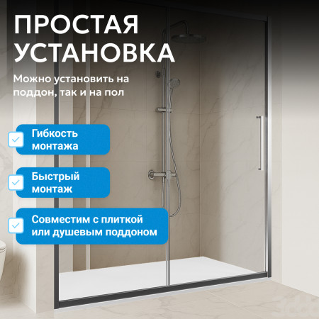 Душевая дверь ABBER Schwarzer Diamant AG30140H