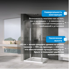Душевая дверь ABBER Sonnenstrand AG07090B