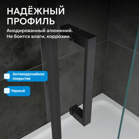 Душевая дверь ABBER Schwarzer Diamant AG30100B5