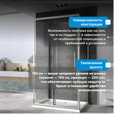 Душевой уголок ABBER Schwarzer Diamant AG30100H-S100-S100