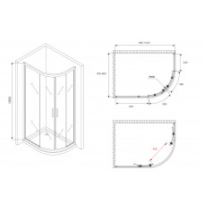 Душевой уголок ABBER Schwarzer Diamant AG01180M
