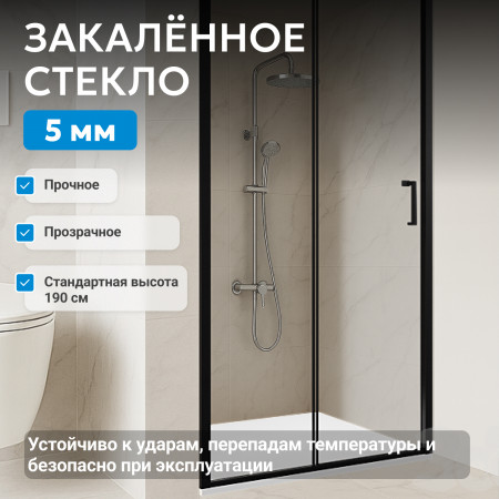 Душевая дверь ABBER Schwarzer Diamant AG30150B5