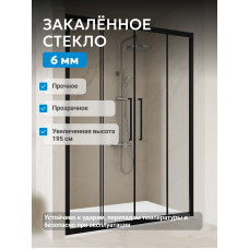 Душевая дверь ABBER Schwarzer Diamant AG33180BH