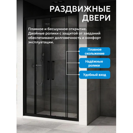 Душевая дверь ABBER Schwarzer Diamant AG33180BH