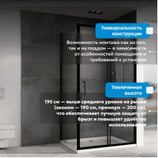 Душевой уголок ABBER Schwarzer Diamant AG30100B5-S100B5
