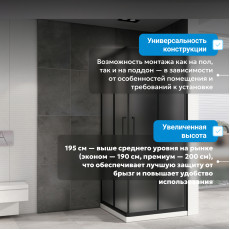 Душевой уголок ABBER Schwarzer Diamant AG02090BMH