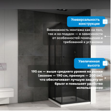 Душевой уголок ABBER Schwarzer Diamant AG02100BDTH