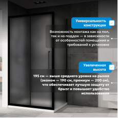Душевой уголок ABBER Schwarzer Diamant AG30100BMH-S100BM