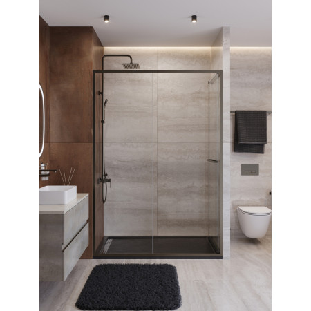 Душевая дверь Cezares LUX-B-FS-11-140-C-GM, 140х195, профиль оружейная сталь, стекло прозрачное Душевая дверь Cezares LUX-B-FS-11-140-C-GM, 140х195, профиль оружейная сталь, стекло прозрачное
