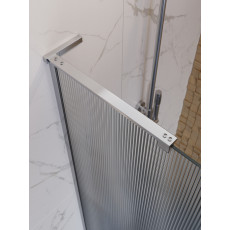 Душевая перегородка BelBagno UNO-L-1-TB-90-FL-Cr профиль хром, стекло  рифленое FLUTTO