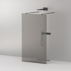 Душевая перегородка Cezares LIBERTA-L-2-110-GR-NERO чёрный профиль, стекло серое