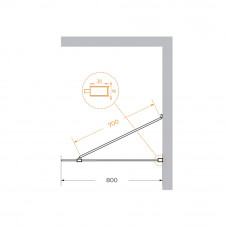 Душевая перегородка Cezares LIBERTA-L-1-TB-80-BR-Cr